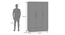Bocado Three Door Wardrobe (Sheesham Finish) by Urban Ladder - Dimension - 995617