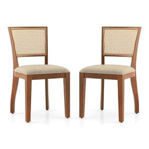 Reed Solid Wood Dining Chair set of 2 in Amber Walnut Finish