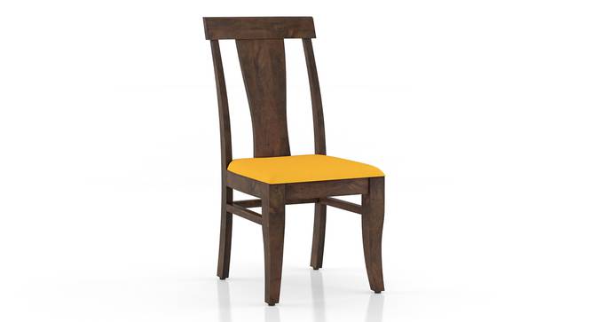 Fabio Solid Wood Dining Chair - Set of 2 (Set Of 2 Set, Matty Yellow, Danish Walnut Finish) by Urban Ladder - - 
