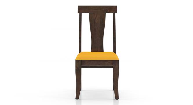 Fabio Solid Wood Dining Chair - Set of 2 (Set Of 2 Set, Matty Yellow, Danish Walnut Finish) by Urban Ladder - - 