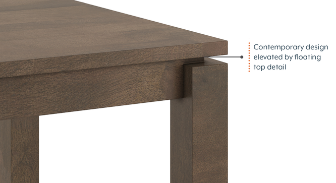 Atlas Solid Wood 6 Seater Compact Dining Table (Six Seater, Danish Walnut Finish) by Urban Ladder - - 995748