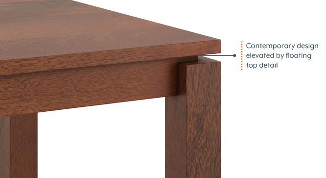 Atlas Solid Wood 6 Seater Compact Dining Table (Honey Finish, Six Seater) by Urban Ladder - - 995753