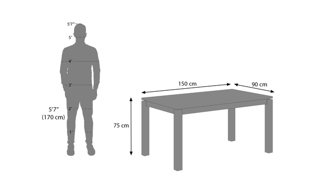 Atlas Solid Wood 6 Seater Compact Dining Table (Honey Finish, Six Seater) by Urban Ladder - - 995754