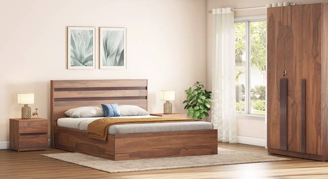 Rodrigues Box Storage Bed (King Bed Size, Box Storage Type, Sheesham Finish) by Urban Ladder - - 