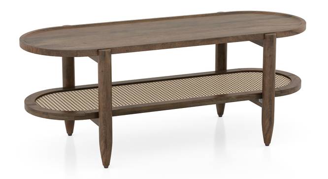 Tora Solid Wood and Cane Coffee Table In Danish Walnut Finish (Danish Walnut Finish) by Urban Ladder - - 