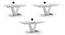Caribu 4 to 6 extendable dining table, Finish - White marble color High Gloss with set of 4 Casey Swivel Dining Chair in Dual Tone (White High Gloss Finish, Dual Tone, 4 No of Chairs, 4 to 6 Table Seating Capacity) by Urban Ladder - Rear View Design 1 - 995817