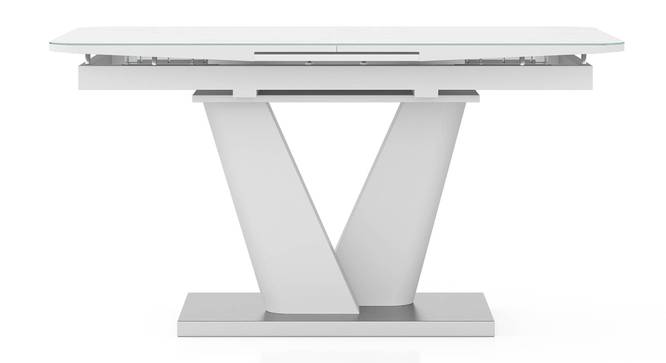 Caribu 4 to 6 extendable dining table, Finish - White marble color High Gloss with set of 6 Casey Swivel Dining Chair in Dual Tone (Dual Tone, White Marble Finish, 6 No of Chairs, 4 to 6 Table Seating Capacity) by Urban Ladder - Cross View Design 1 - 995894