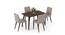 Lawson 4 Seater Dining Table (Finish : walnut) with set of 4 Persica Dining chairs (Walnut Finish, Beige, 4 No of Chairs, 4 Table Seating Capacity) by Urban Ladder - - 