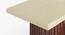 Gabriele Onyx 6 Seater Pedestal Dining Table With Set Of 6 Bren Swivel Dining Chair in Auburn Fabric (Teak Finish, Auburn) by Urban Ladder - - 995957