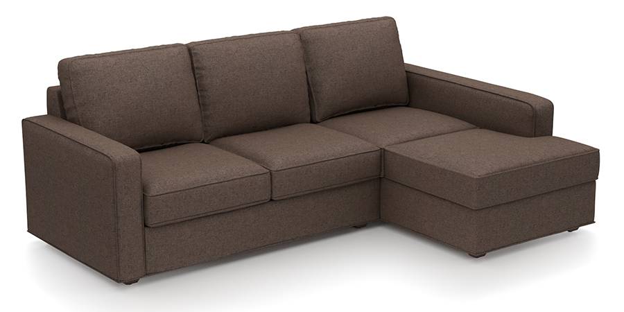 Apollo Sofa Set (Mocha, Fabric Sofa Material, Regular Sofa Size, Soft Cushion Type, Sectional Sofa Type, Sectional Master Sofa Component) by Urban Ladder