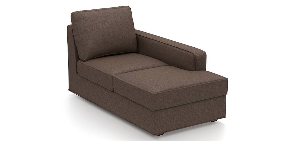 Apollo Sofa Set (Mocha, Fabric Sofa Material, Regular Sofa Size, Soft Cushion Type, Sectional Sofa Type, Right Aligned Chaise Sofa Component) by Urban Ladder