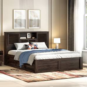 Cambry Solid Wood Queen Size Box Storage Bed in American Walnut Finish-image-45