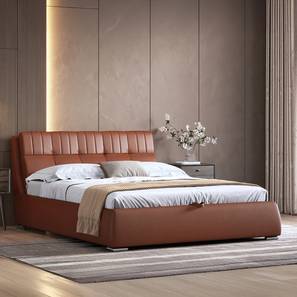 Hydraulic Beds With Storage Design Stanhope Fabric Queen Size Hydraulic Storage Bed in Sienna Brown Leatherette Finish
