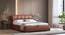 Stanhope Upholestry hydraulic Bed (Queen Bed Size, Hydraulic Storage Type, Sienna Brown Leatherette Finish) by Urban Ladder - - 