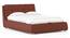 Stanhope Upholestry hydraulic Bed (Queen Bed Size, Hydraulic Storage Type, Sienna Brown Leatherette Finish) by Urban Ladder - - 