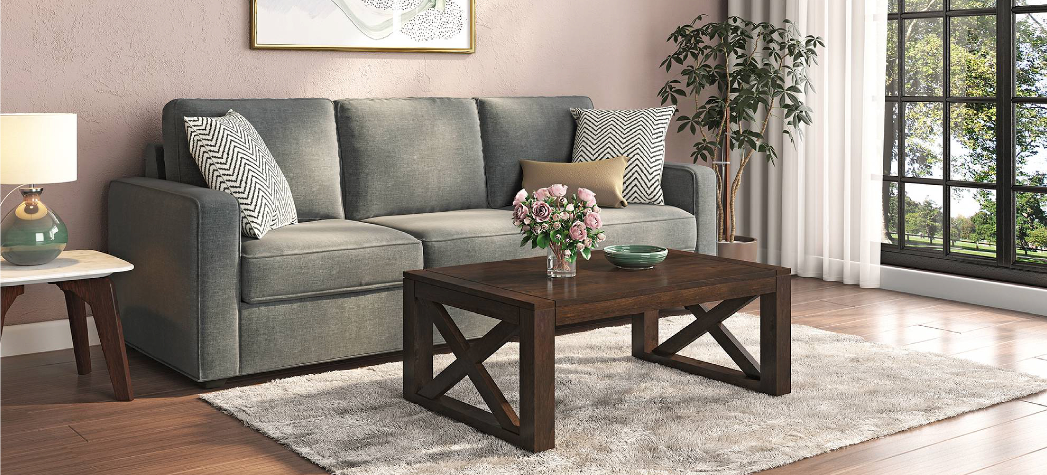 Aesthetic Living Room With Coffee Table