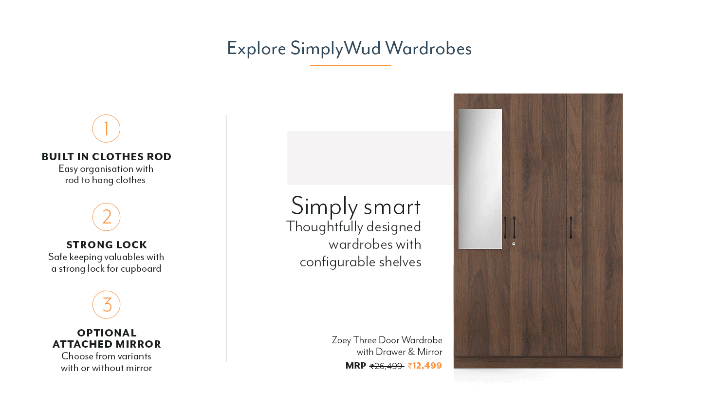 Simplywud Three Door Wardrobe