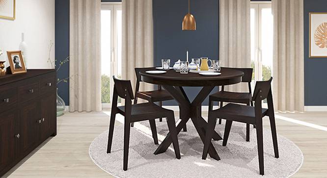 Gordon 4 Seater Round Dining Table Set, Mahogany Round Dining Table And Chairs