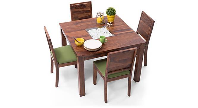 Brighton Square Oribi 4 Seater Dining Table Set Urban Ladder Brighton Square Oribi 4 Seater Dining Table Set Teak Finish Avocado Green