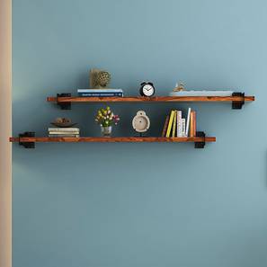 Wall Shelves Kitchen Racks Online Wooden Mounted Designs Ryter Shelves Set Of 2 4 Shelf Width Teak By Urban