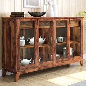 Designer Crockery Units Wooden Sideboard Cabinets Online In Akira Sideboard Teak Finish Xl Size By Urban Ladder