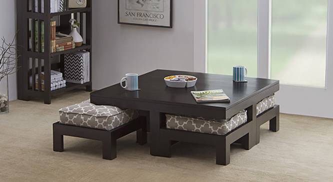 Kivaha 4 Seater Coffee Table Set Urban Ladder Kivaha 4 Seater Coffee Table Set Ebony Finish Morocco Lattice Beige By