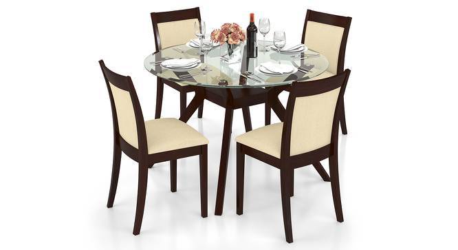 Wesley Dalla 4 Seater Round Gl Top Dining Table Set Urban Ladder Wesley Dala 4 Seater Round Gl Top Dining Table Set Lb