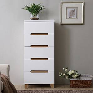 Oslo High Gloss Tall Chest Of Five Drawers Urban Ladder