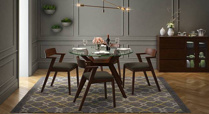 Wesley Thomson 4 Seater Round Glass Top Dining Table Set Urban