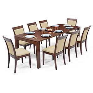Dining Table Sets Tables Online In India Urban Ladder Arco Dalla 8 Seater Dining Table Set Beige Dark Walnut Finish By
