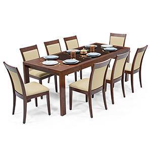 All 8 Seater Dining Table Sets Check 27 Amazing Designs Buy Online Urban Ladder Oh, your dining room table only seats four, huh?! vanalen 6 to 8 extendable dalla 8 seater glass top dining table set beige dark walnut finish