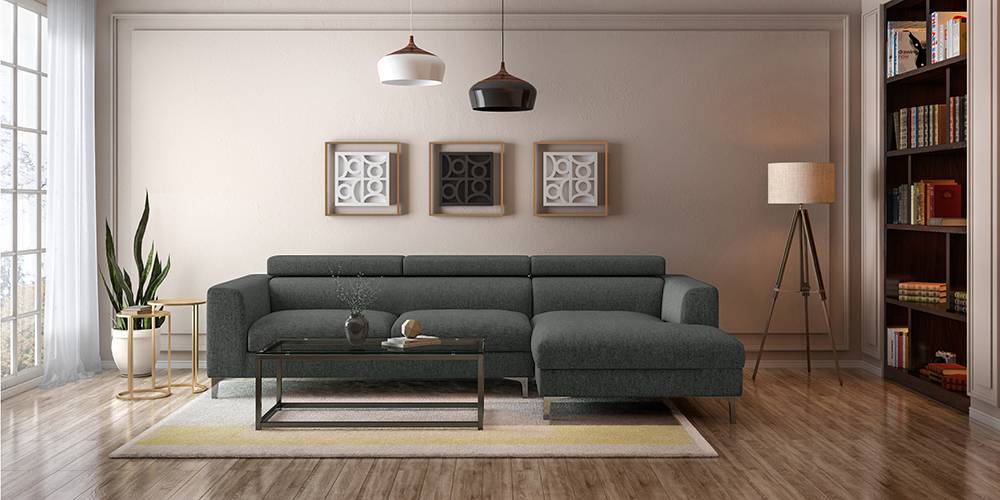 Chelsea Adjustable Sectional Sofa Grey Right Aligned 3 Seater Chaise