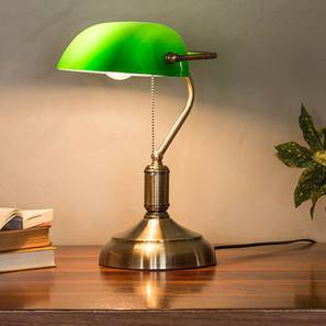 Table Lamps And Lighting Online In India Faral Study Lamp Antique Br Base Finish Barrel Shade Shape Green Color