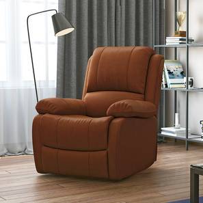 Recliner Sofa Chair Lazy Boy Tribbiani Wooden Leather Tribbiani Recliner Tan Leatherette By Urban Ladder