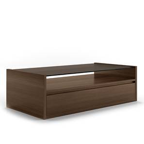 Alita Storage Coffee Table Walnut Finish Full Drawer Configuration