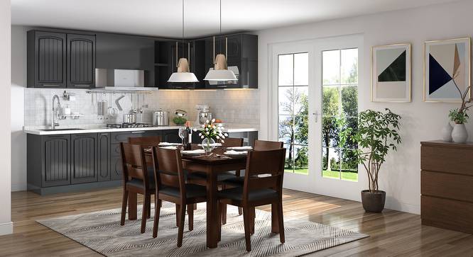 Diner Cabalo Leatherette 6 Seater Dining Table Set Urban Ladder