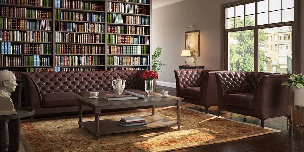 Weston Half Leather Sofa Chocolate Italian Leather Urban Ladder