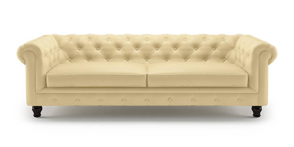 Winchester Half Leather Sofa Cream Italian Leather Urban Ladder