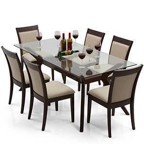 All 6 Seater Dining Table Sets Check 165 Amazing Designs Wesley Dalla 6 Seater Dining Table Set Dark Walnut Finish Latte By