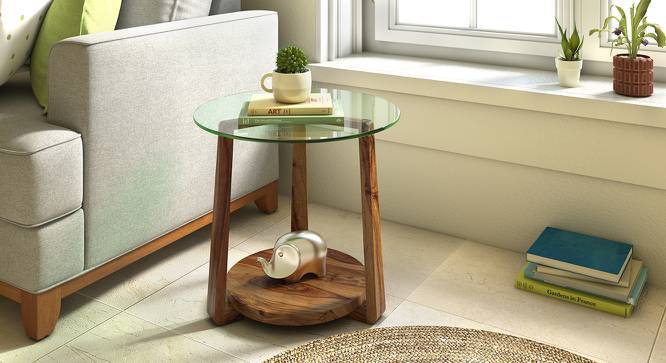 Glass topped sale side table