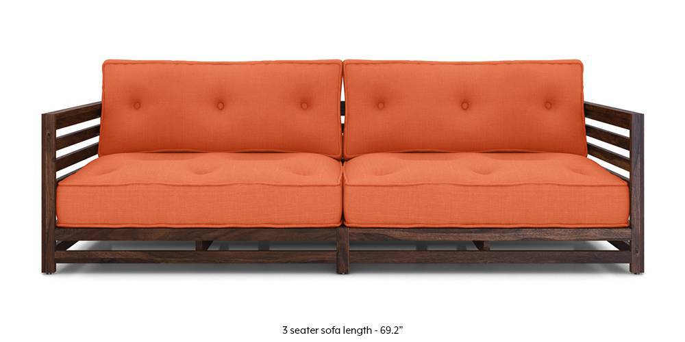 Idaho Low Wooden Sofa Rust Urban Ladder