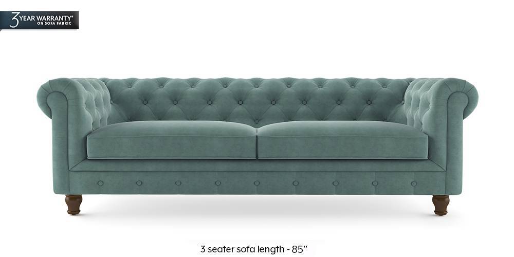 Winchester Fabric Sofa Dusty Turquoise Velvet Urban Ladder