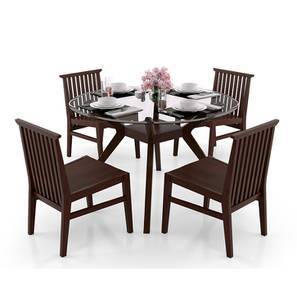 Dining Table Sets Tables Online In India Urban Ladder Wesley Angus 4 Seater Dining Table Set Dark Walnut Finish By Urban Ladder