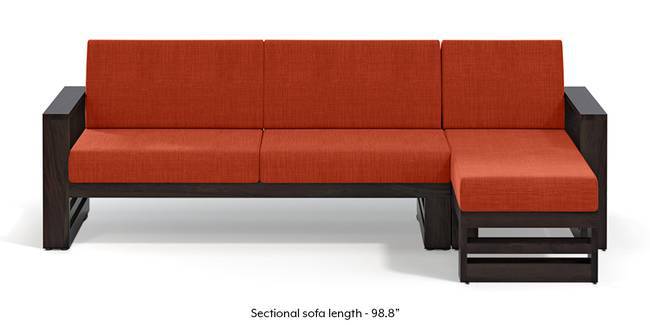 Wooden Sofa Set Designs Sets Online Urban Ladder Parsons Wooden Sectional Sofa American Walnut Finish Lava Rust None Standard Set