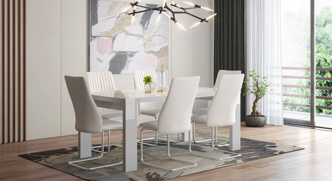 High gloss dining table and 6 chairs outlet