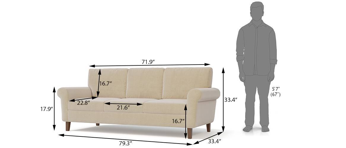Oxford Sofa Urban Ladder, What Is The Length Of A 3 Seater Sofa