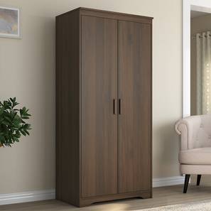 Hilton 2 Door Wardrobe Without Mirror Without Drawer Configuration 6 Feet Height Columbian Walnut Finish