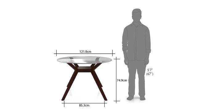 Wesley 4 Seater Round Glass Top Dining Table Urban Ladder