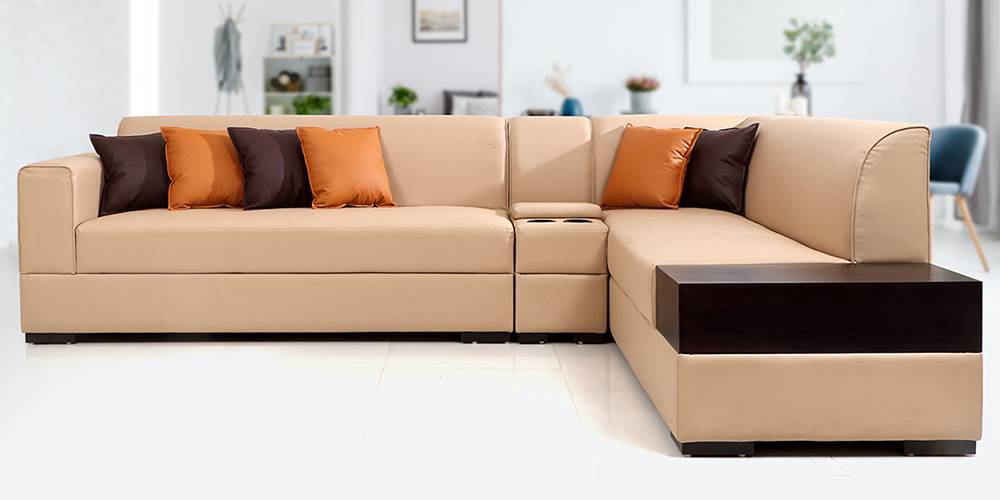 Alden Leathertte Sectional Sofa Beige Urban Ladder