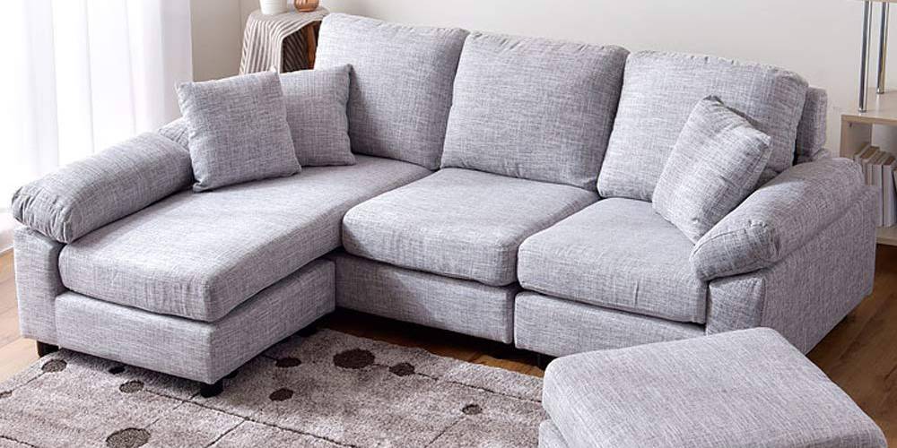 Shyla Fabric Sectional Sofa Light Grey Urban Ladder Shyla Fabric Sectional Sofa Light, Sectional Sofa Grey Fabric